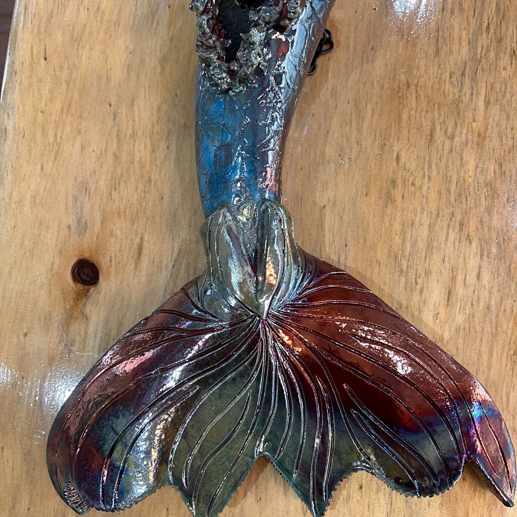 Allison Stowe-Castellano MERMAID TAIL, raku, ALLS