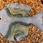 Ellen Robinson FISH wall hanging, ceramic, 11x9", EJAY