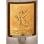 Porcelain Garden Nightlight, Lithophane, Porcelain, Curved, GUARDIAN ANGEL, PORG
