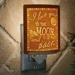 Porcelain Garden Nightlight, Lithophane, Porcelain, Curved, LOVE YOU TO THE MOON, PORG