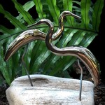 Molly Potter Thayer "Lustrous Heron Pair", birds on driftwood, MOLT