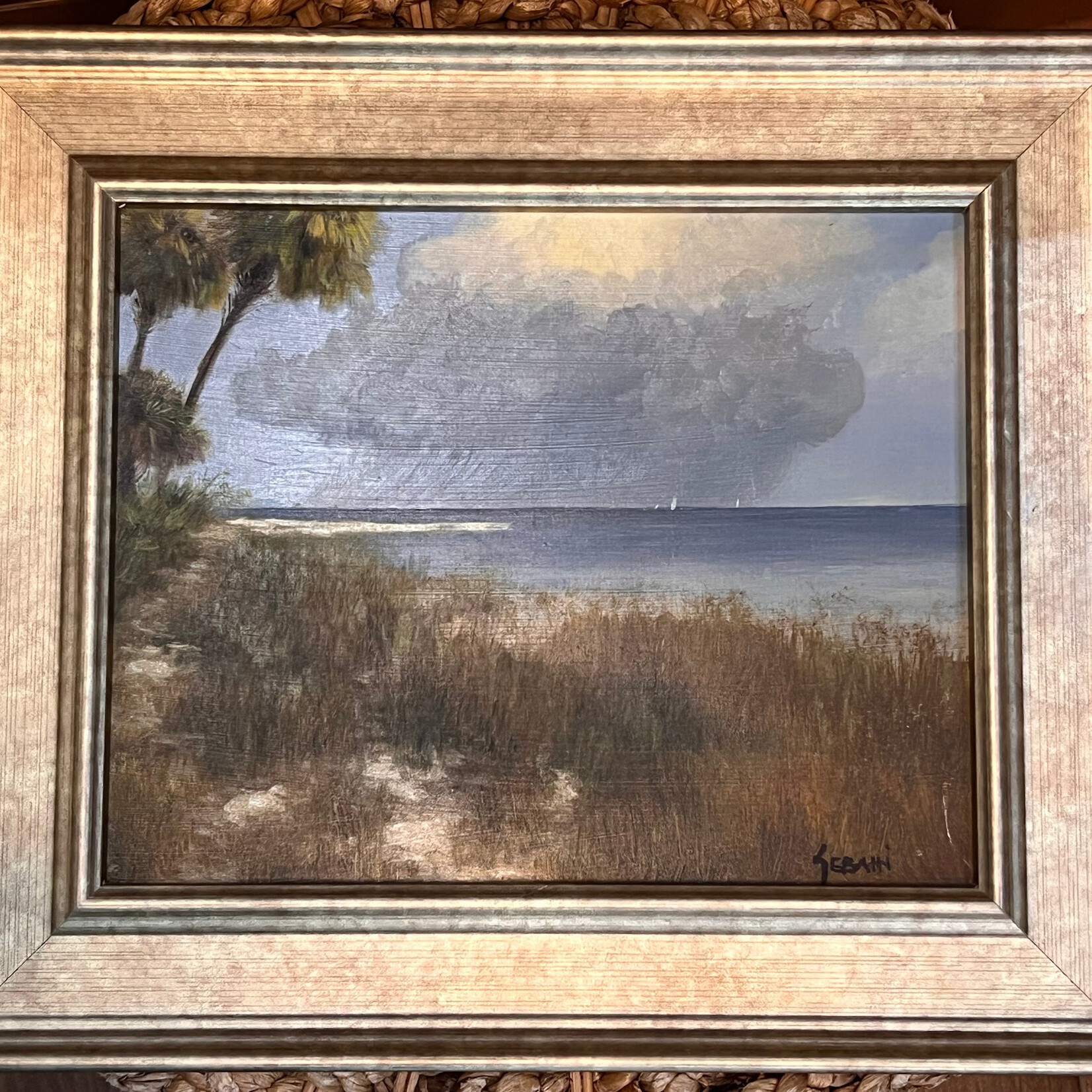 Highwaymen: Original, 2nd Generation, Legacy HIGHWAYMEN, Karim Gebahi, Stormy Horizon,  signed orig on panel, framed, 13.5x11.5", RARE