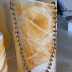 Iryna Trociuk SET, Necklace/Earrings, handmade, Rosary chain, pyrite and gold, IRYNA