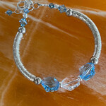 Iryna Trociuk Bracelet, cuff, sterling and crystals, handmade, IRYNA