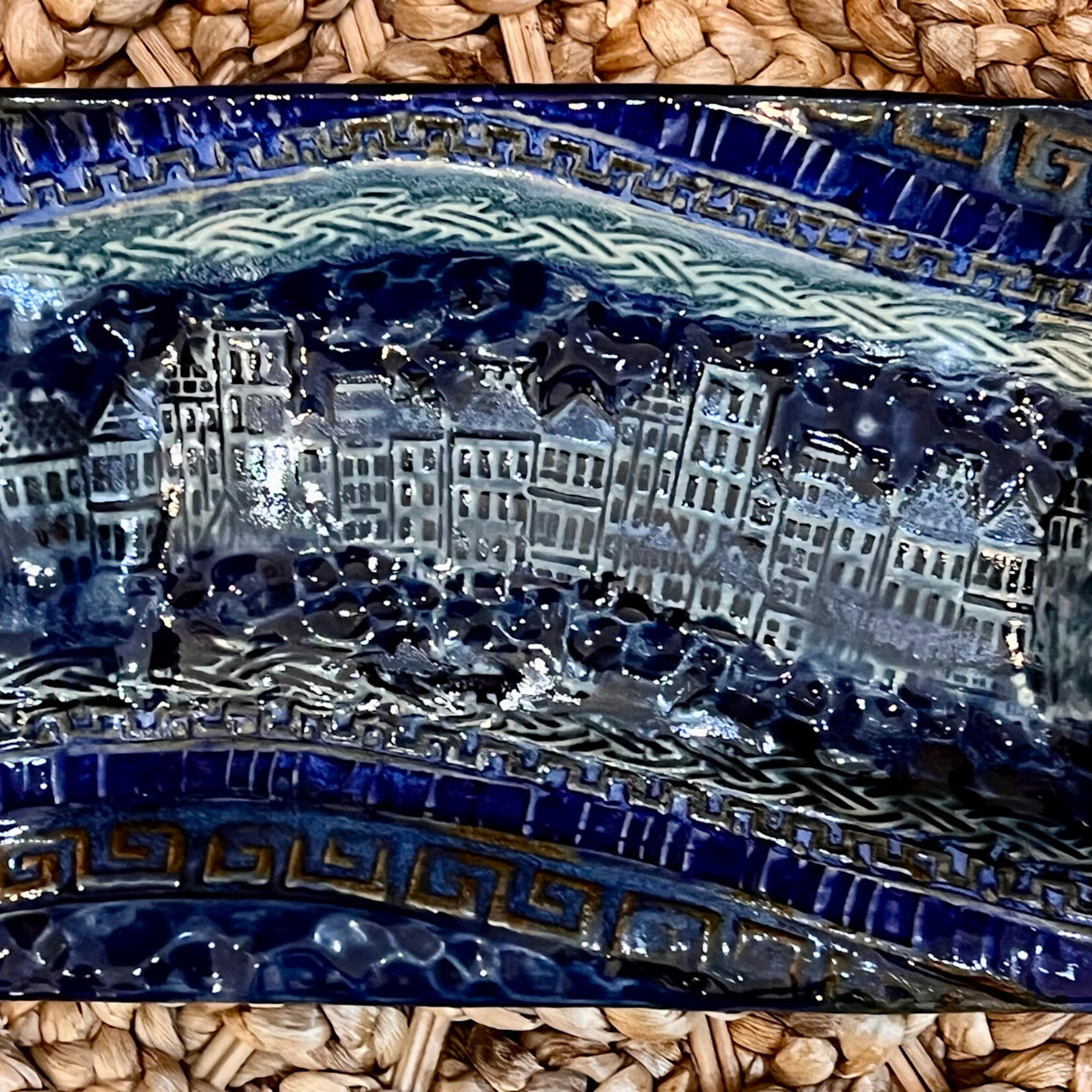 Ellen Robinson TRAY/CITYSCAPE, textured, 10x5", rectanglular, EJAY