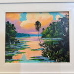 Highwaymen: Original, 2nd Generation, Legacy HIGHWAYMEN, Mary Ann Carroll, Palm under Peach Clouds, giclee, @14x11",, RARE