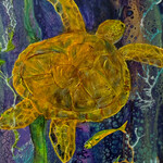 Fiori Ferraris B-737 Turtle, mixed media on canvas, 5x6.5",  FIORI