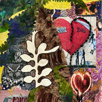 Pam Maschal "Mayhem", collage on canvas, 12x36",  PAMM