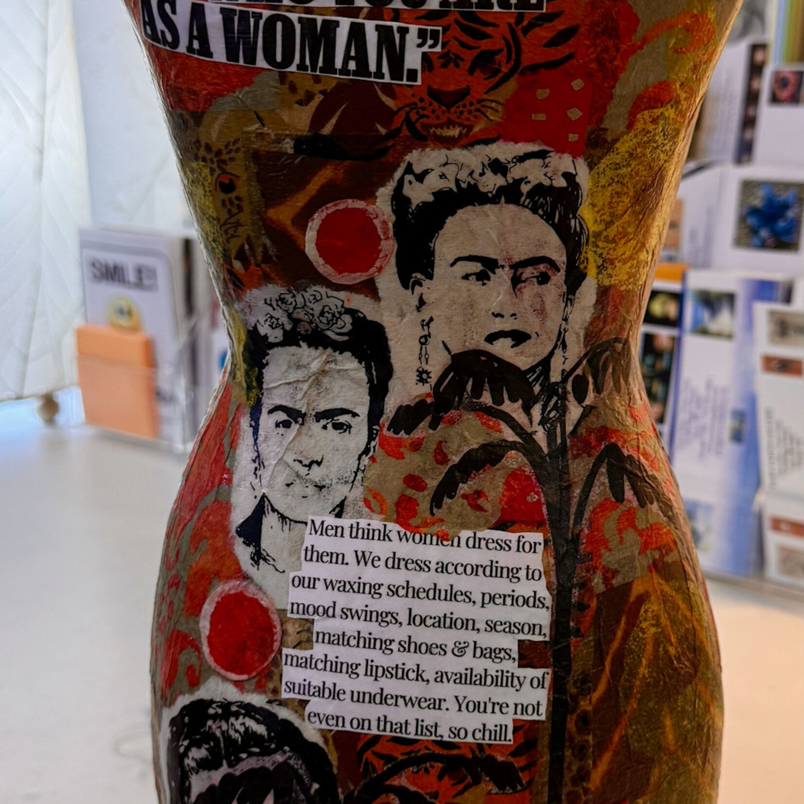 Pam Maschal WOMAN BODY SCULPTURE/COLLAGE, 16x6", PAMM