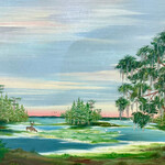 Rare Finds North Florida Vintage Painting, unknown artist, 34x27" framed, RARE