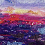 Susan Estrella "Fantasy Sunrise", Mixed media, 10x20", SUSE