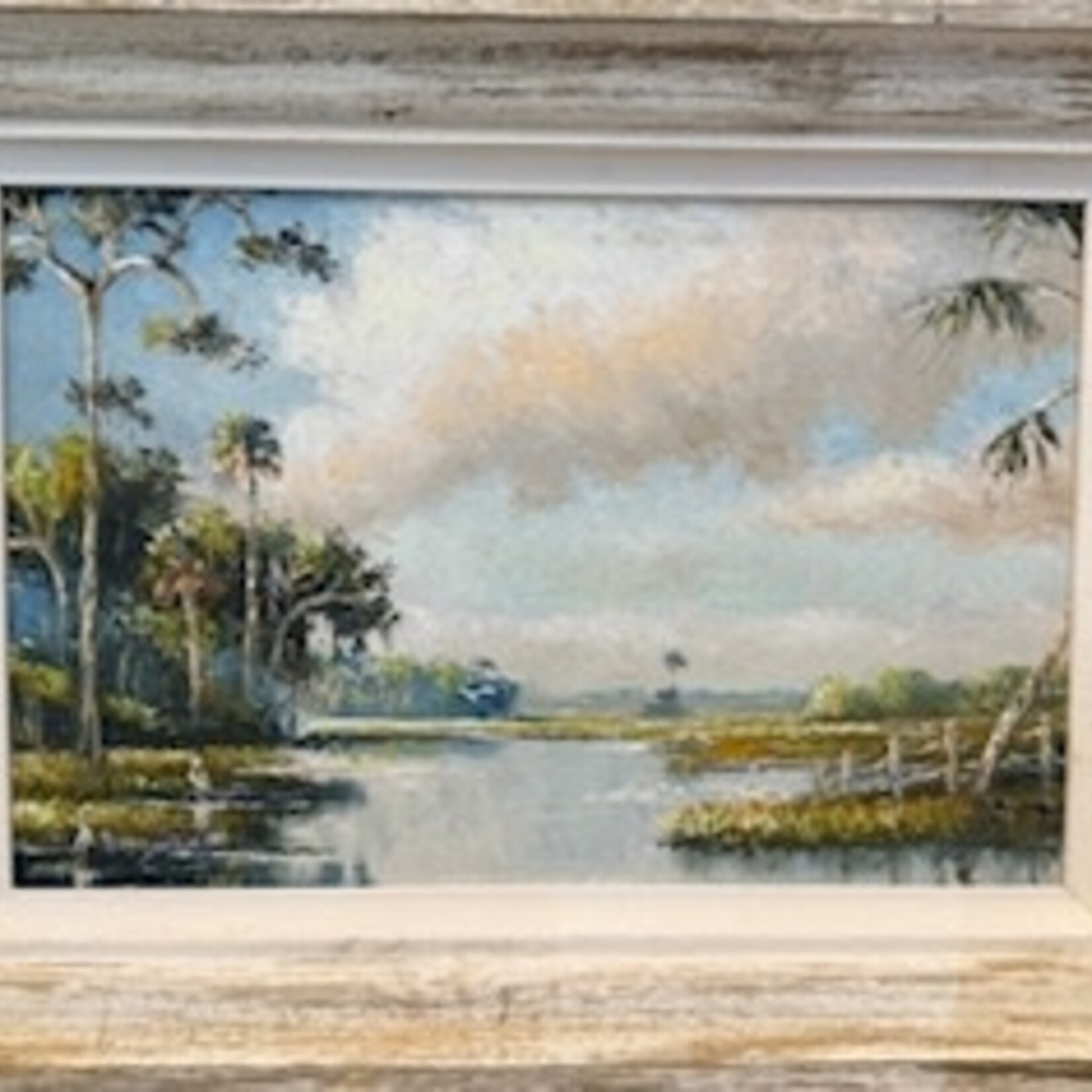 Highwaymen: Original, 2nd Generation, Legacy HIGHWAYMEN, early Sam Newton,  "Adam's Ranch" oil on  Masonite, 17x23" framed, RARE