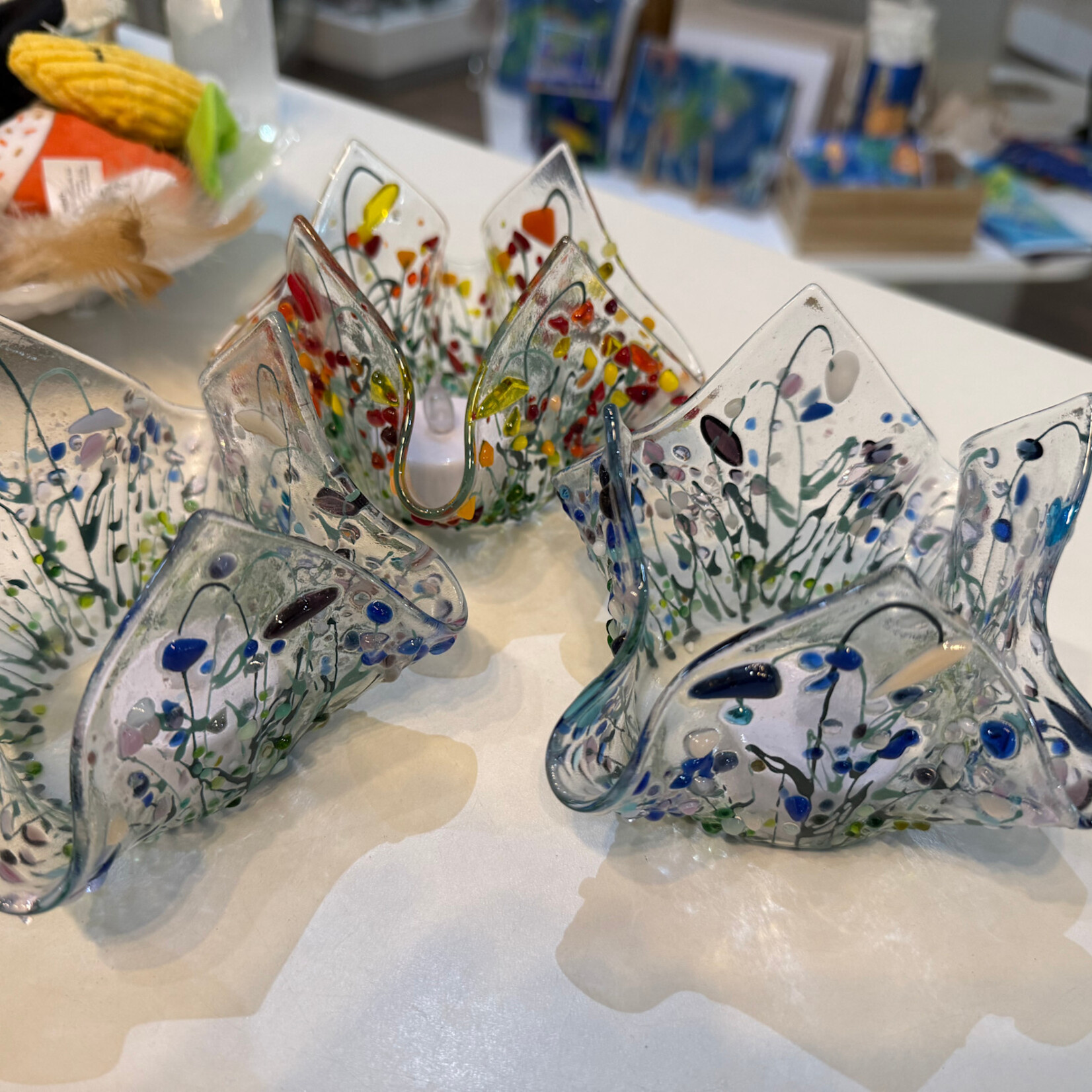 Ohland Studios Votive, Handkerchief Floral Candle Holder, 4", OHLS