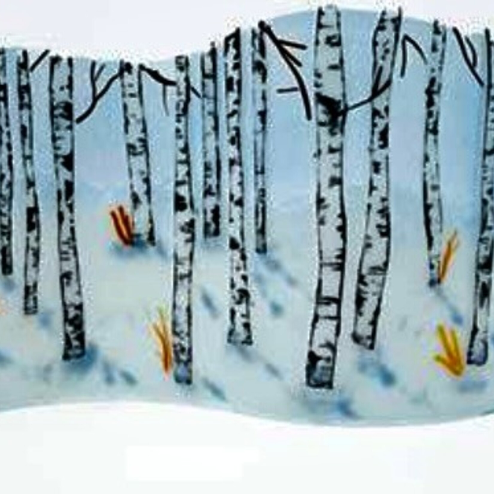 Ohland Studios "Mini Birch" curved glass art panel, 6x9", OHLS