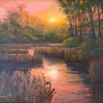 Diane Larson "Serenity", oil on canvas, framed, 16x20". DIAL