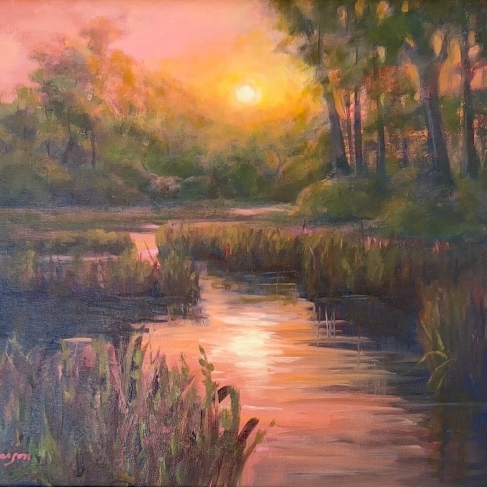 Diane Larson "Serenity", oil on canvas, framed, 16x20". DIAL