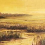 Diane Larson "Sunshine on the Water," oil on canvas, framed, 12x24", DIAL