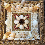 Pam Maschal Sailor's Valentine, Gold leaf frame, 12x12", PAMM