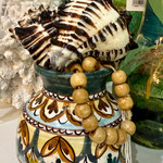 Pam Maschal Vintage Amalfi Pottery w/shells & beads, 6", PAMM