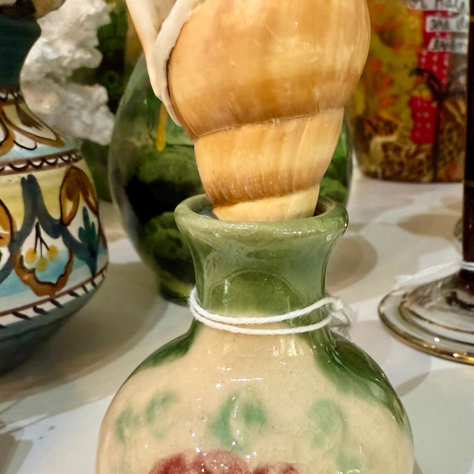 Pam Maschal Vase, Tiny vintage w/shell,  5", PAMM