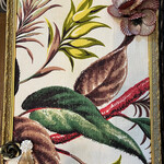 Pam Maschal Framed Vintage Fabric w/shells, 12x15", PAMM