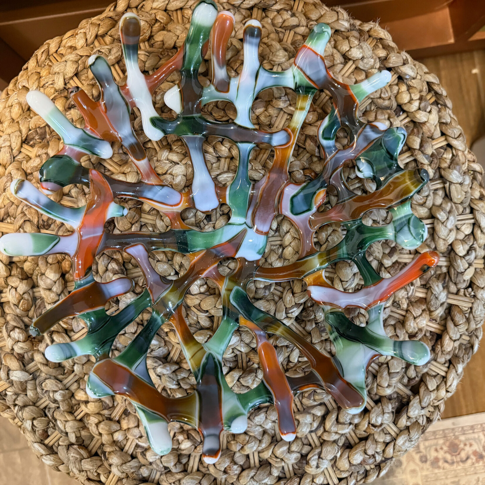 Mary Burnside Bowl, fused glass, 10"d", MARY