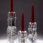 Glasslight Studio 3-sided Candlestick, glass, 8", GLAL