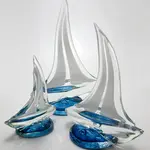 Anchor Bend SAILBOAT, Blown Glass, 12.5"Hx10"w, ANCB