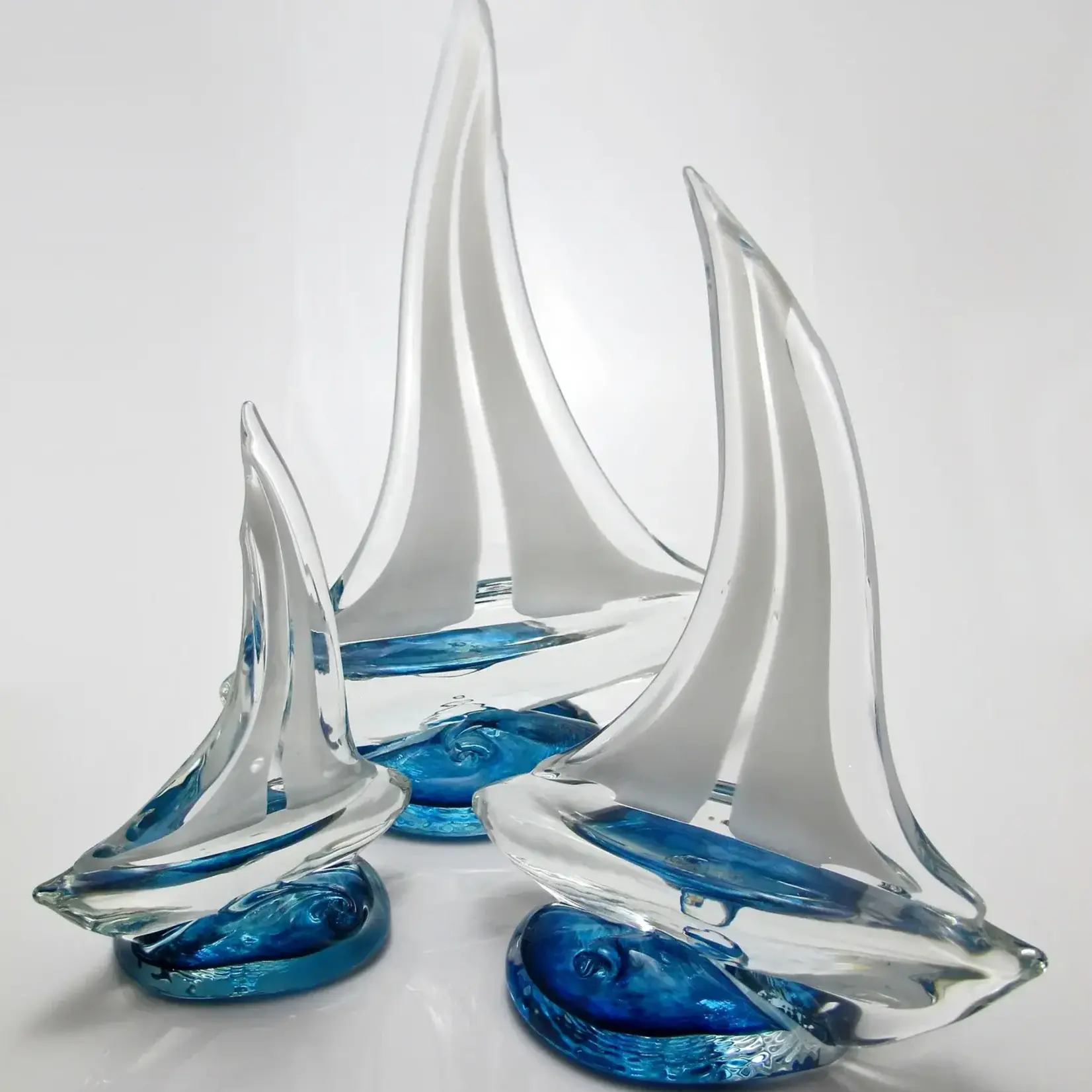Anchor Bend SAILBOAT, Blown Glass, 12.5"Hx10"w, ANCB