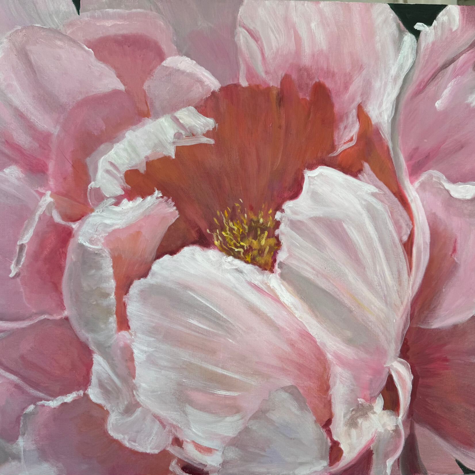 Susan Marinaccio "Blushing Within",  acrylic on  GW canvas, 30x24", SUSM
