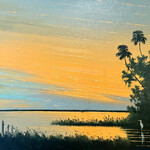 Highwaymen: Original, 2nd Generation, Legacy HIGHWAYMEN, Willie Daniels, Firesky w/egrets, oil on Upson, 40x28" framed, RARE