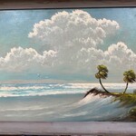Highwaymen: Original, 2nd Generation, Legacy HIGHWAYMEN, Harold Newton,  very early Rio Mar, oil on Upson, 36x28" orig. frame, RARE