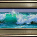 Chris Kling "Ocean Motion" oil on panel, framed, 13.5x21.5", CHRIS