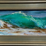 Chris Kling "Rhythm of the Sea" oil on panel, framed, 13.5x21.5", CHRIS