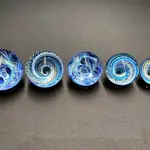 Mod Marble Glass Marble, small, blown glass, @1.5", MOD