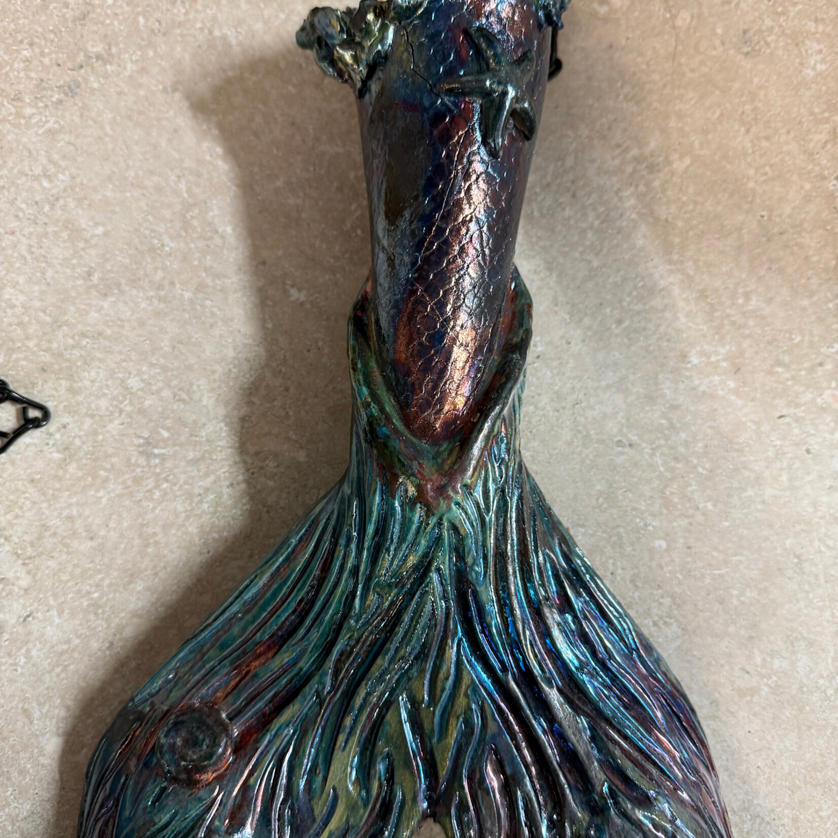 Allison Stowe-Castellano MERMAID TAIL, raku, ALLS