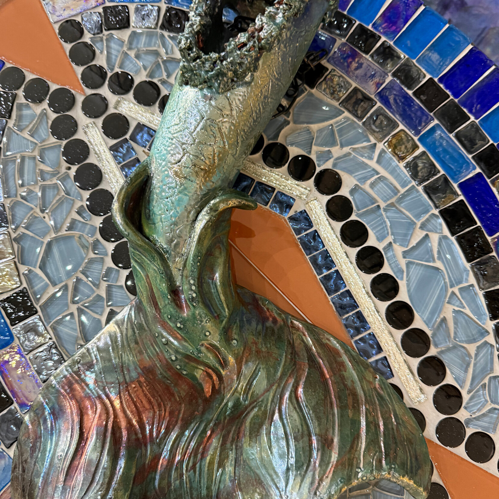 Allison Stowe-Castellano MERMAID TAIL, Raku,  ALLS