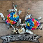True Art Two Turtle  Welcome, 14x14", TRUA