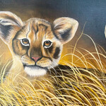 Highwaymen: Original, 2nd Generation, Legacy HIGHWAYMEN, Al Black, "Lion Cub" Rare Oil, 30x24" framed, RARE