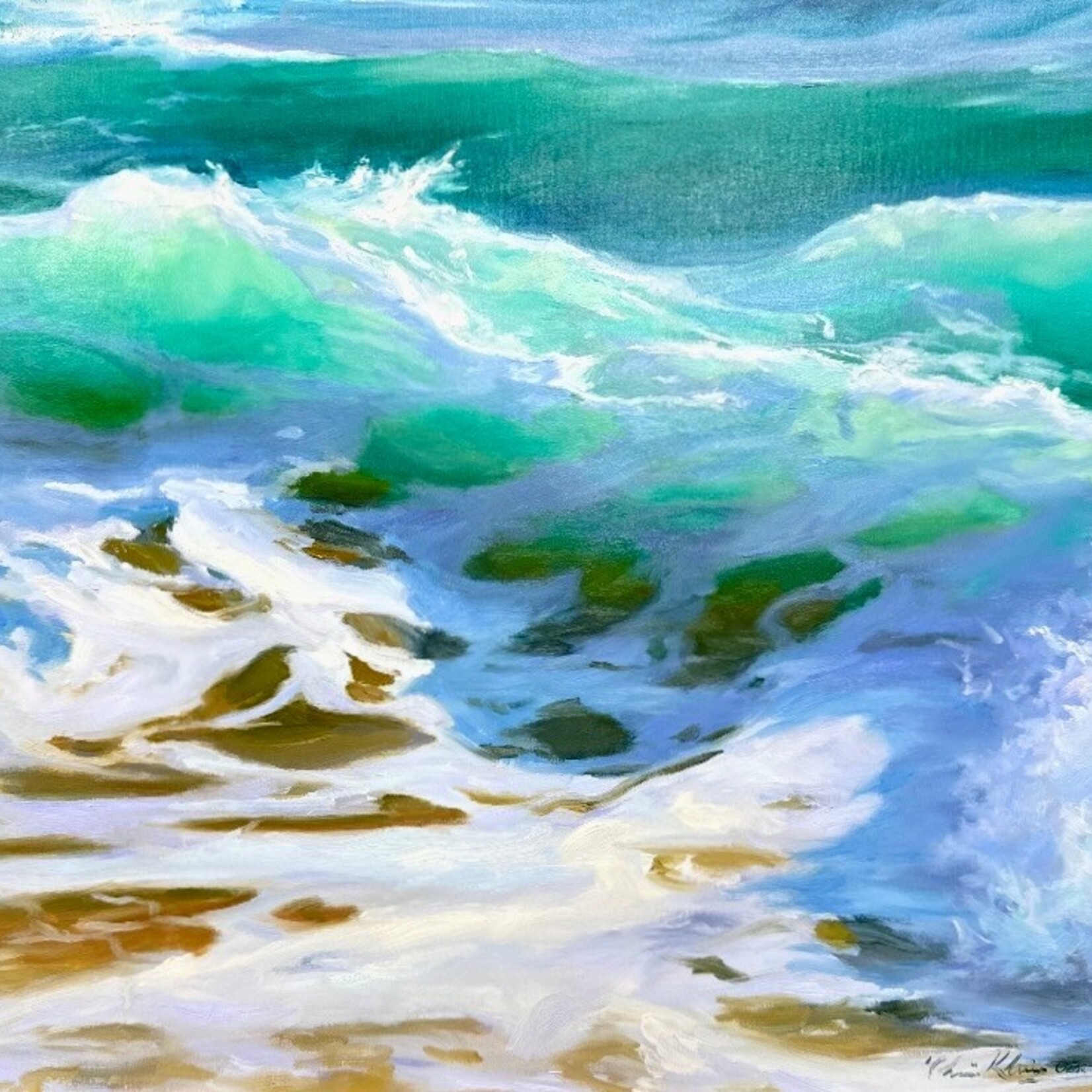 Chris Kling "Restless Waters," oil on canvas, framed, 29x35", CHRIS