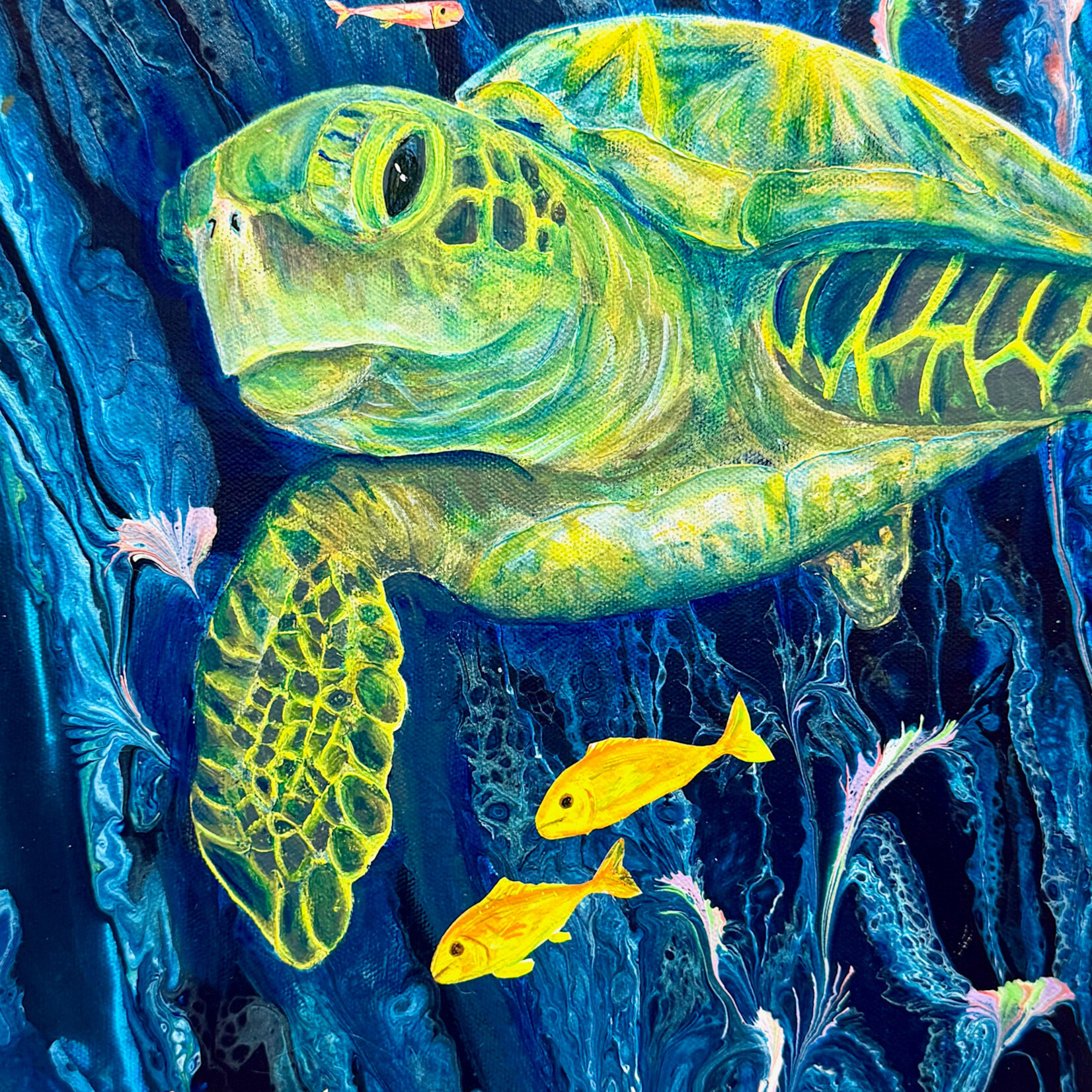 Fiori Ferraris Deep Sea, acrylic on GW canvas, 11x14", FIORI