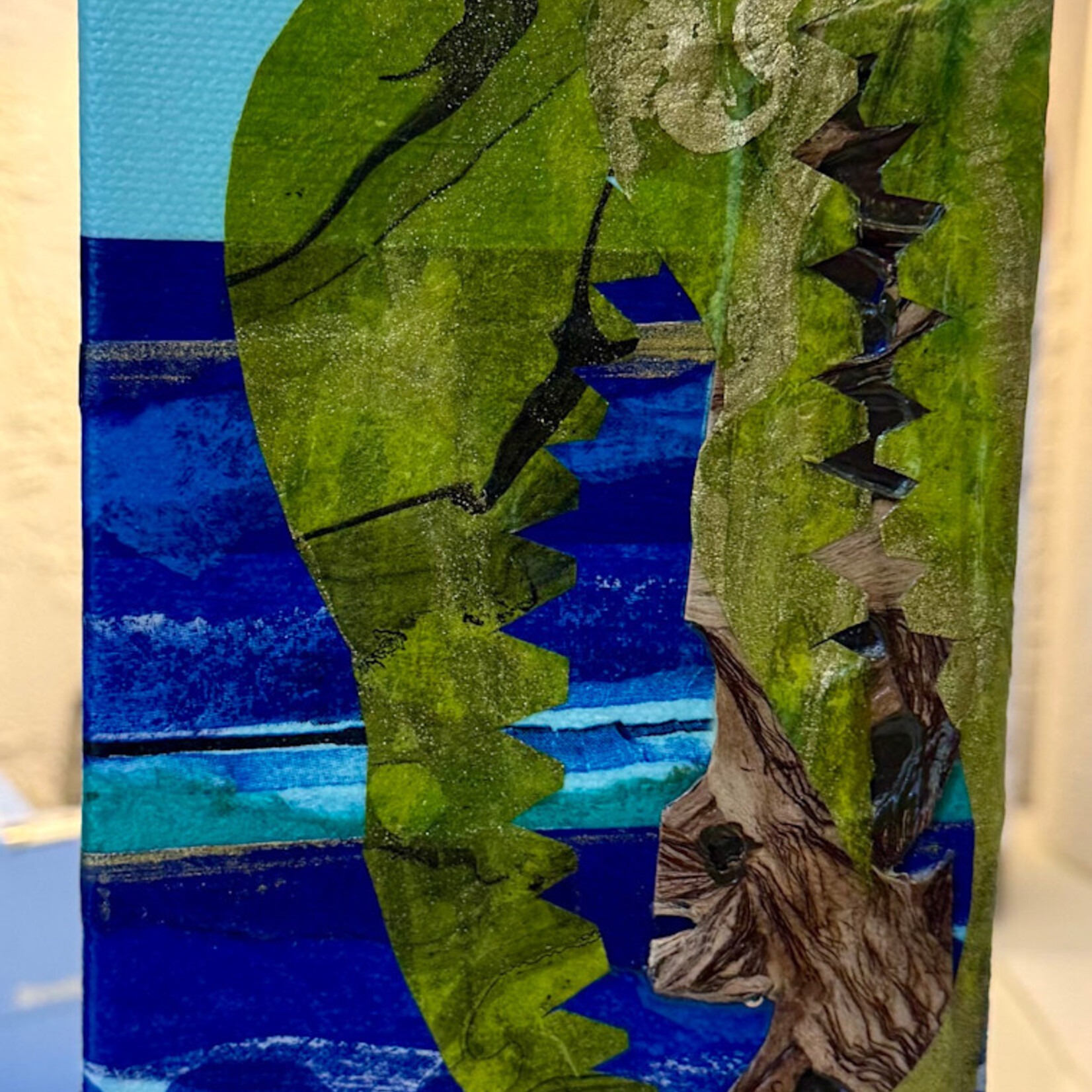Pam Maschal Palm collage, 4x12", PAMM