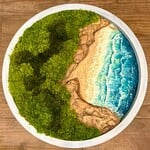Carol Merritt "MOSSY COVE".  mixed media, 18"D, CARM