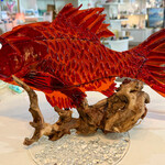 Pam Panella "Redfish," fused glass, 19x12",  PAMP