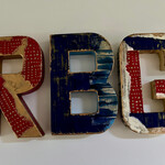 Pam Maschal RBG Collaged Letters, Set of 3,  PAMM