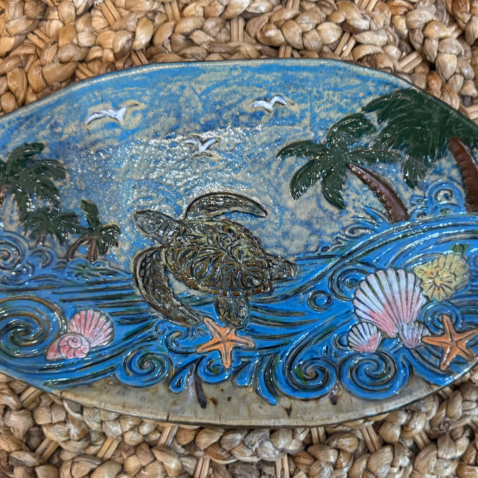 Allison Stowe-Castellano Tray, Swirl w/turtle, 10.5x5", ALLS