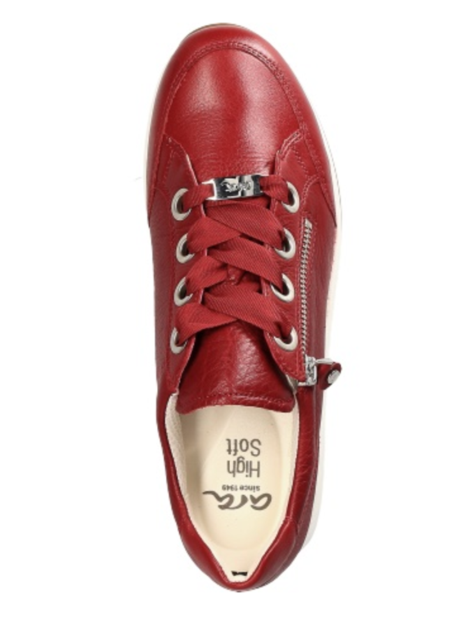 Leather sneaker with laces and zip OLLIE 34587
