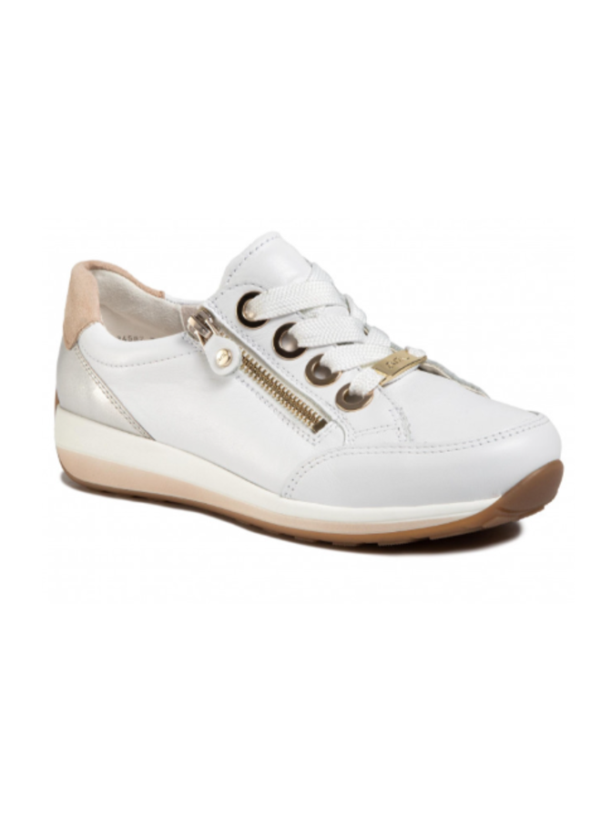 Leather sneaker with laces and zip OLLIE 34587