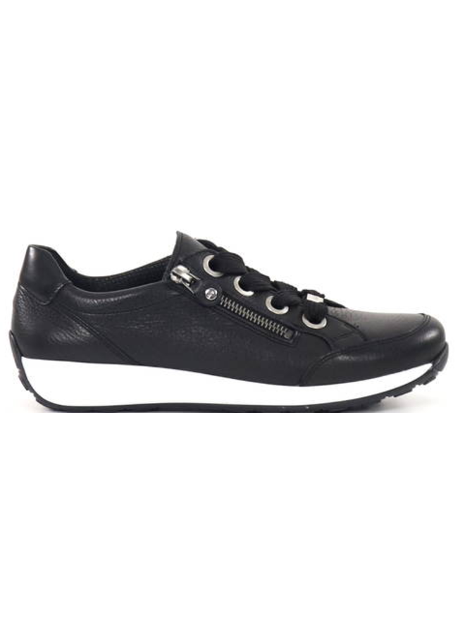 Leather sneaker with laces and zip OLLIE 34587