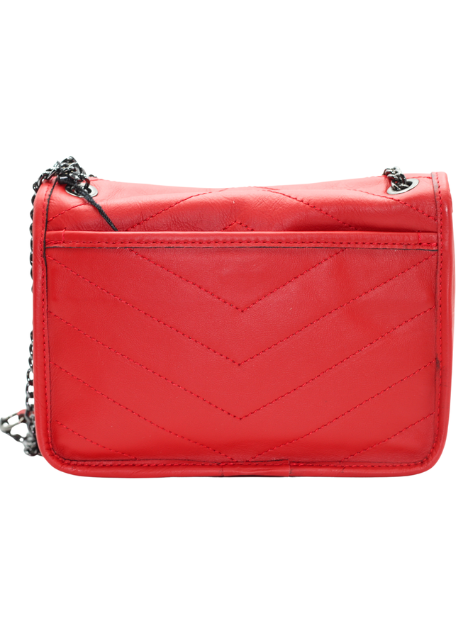 Midsize Leather w/chain handbag 5253